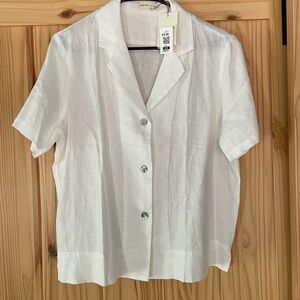 Grae Cove white linen shirt sz Med New